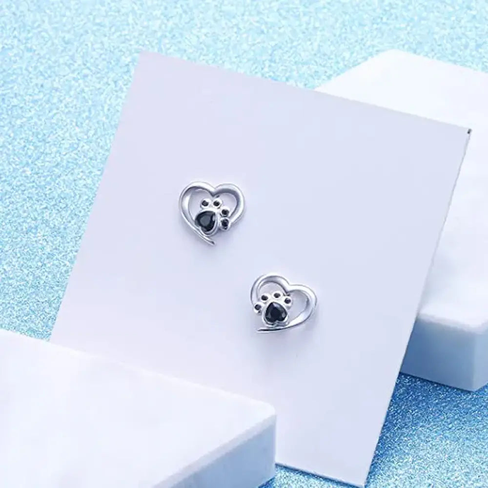 Paw-fect Love – Black Earrings