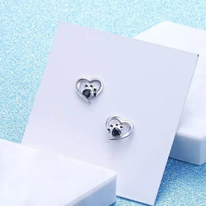 Paw-fect Love – Black Earrings