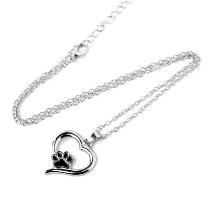 Paws On My Heart – Black Necklace