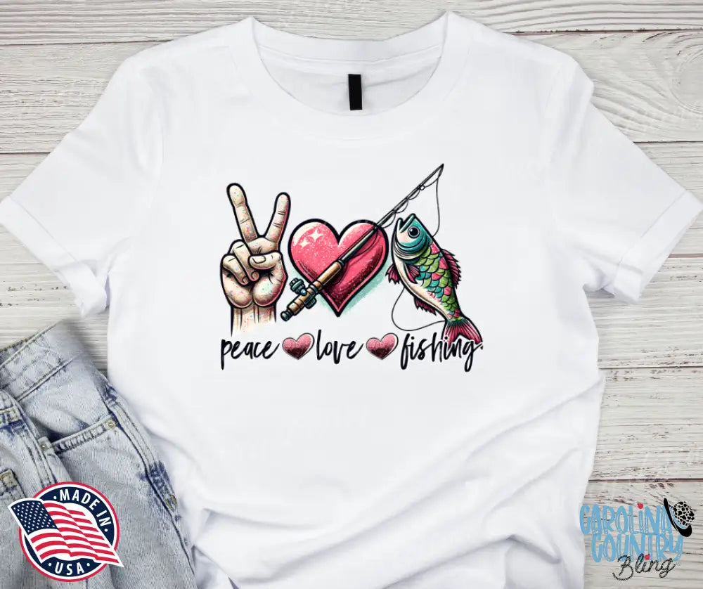 Peace Love Fishing – Multi Shirt