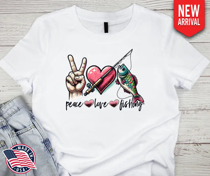 Peace Love Fishing – Multi Shirt