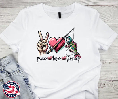 Peace Love Fishing – Multi Shirt