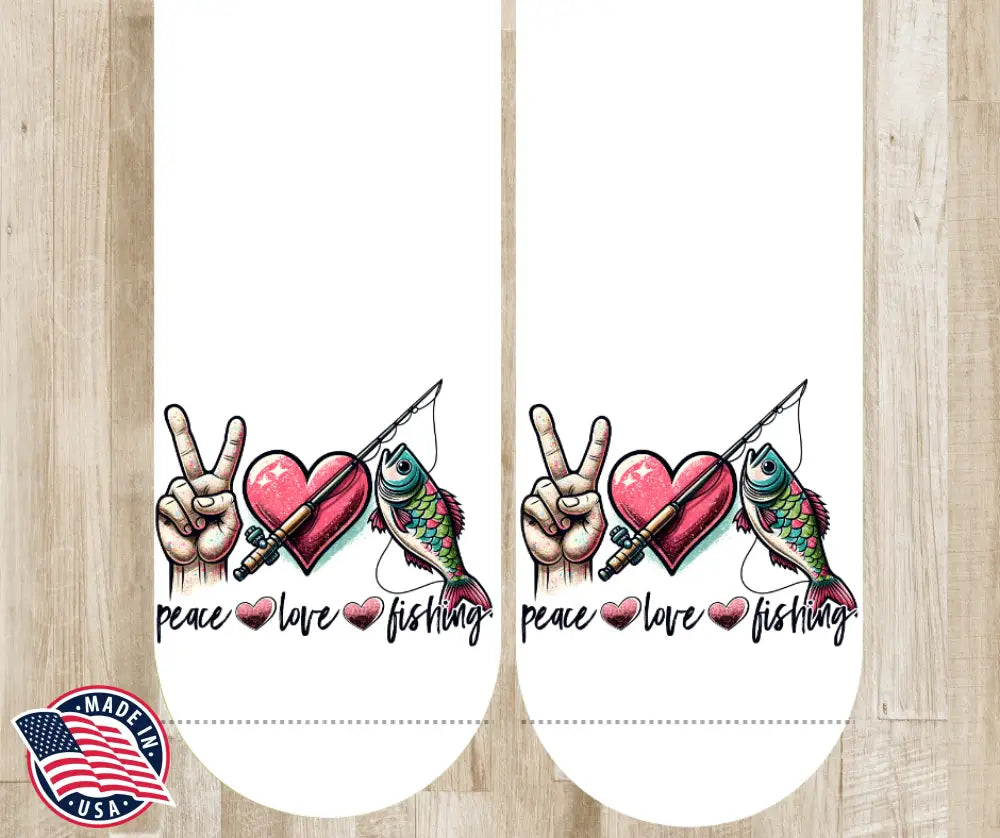 Peace Love Fishing – Multi Socks