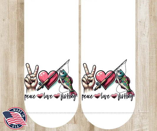 Peace Love Fishing – Multi Socks