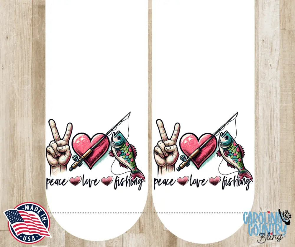 Peace Love Fishing – Multi Socks