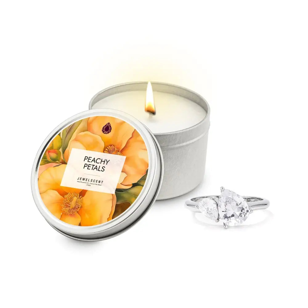 Peachy Petals Tin Candle - 5.5 oz - Carolina Country Bling