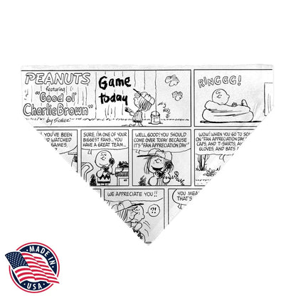 Pet Bandana - PEANUTS Good Ol Charlie Brown Comic Scene Blocks White/Black Pet Bandanas