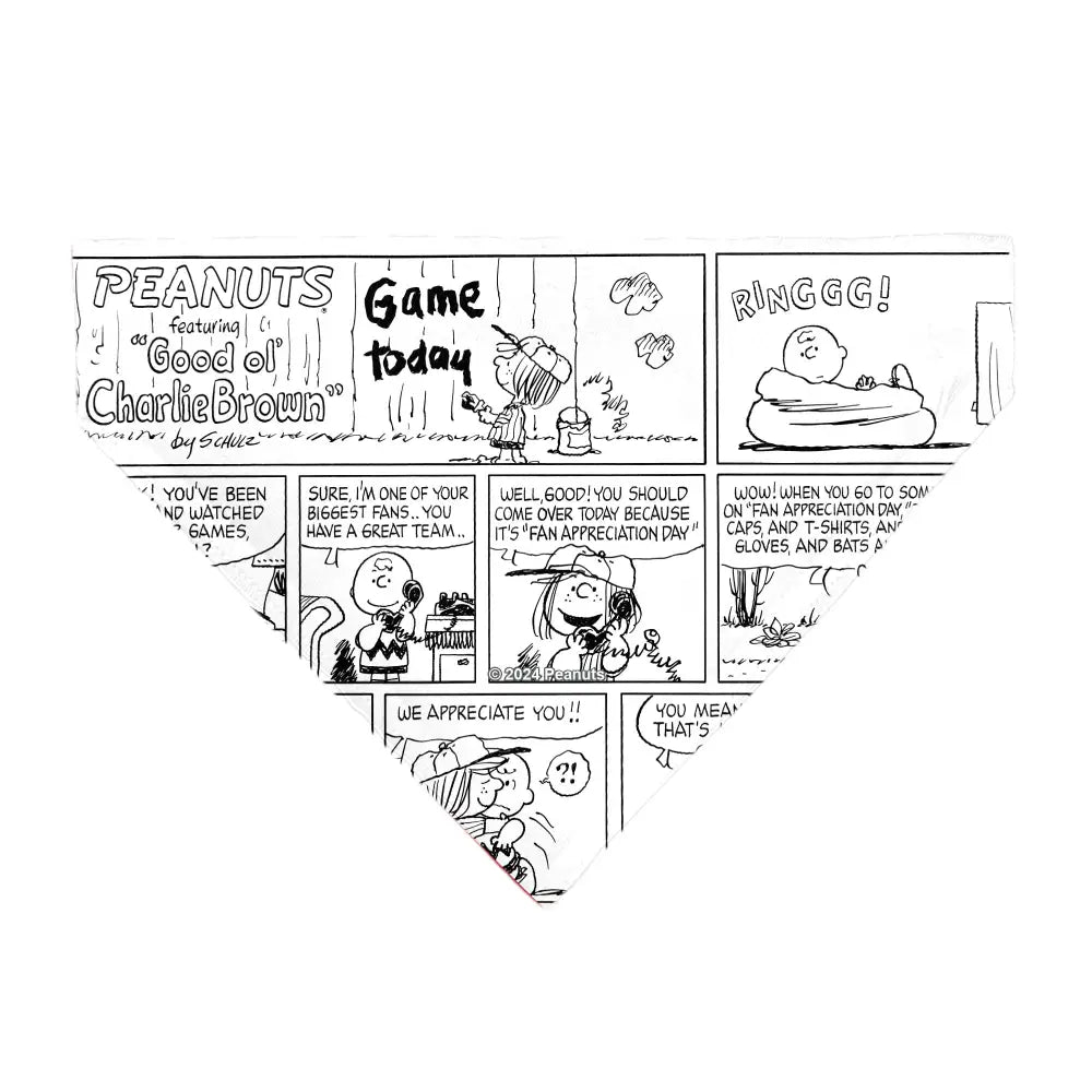Pet Bandana - PEANUTS Good Ol Charlie Brown Comic Scene Blocks White/Black Pet Bandanas