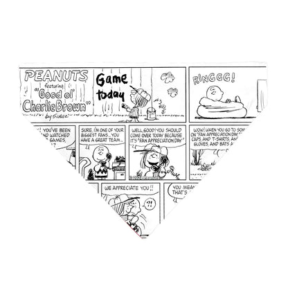 Pet Bandana - PEANUTS Good Ol Charlie Brown Comic Scene Blocks White/Black Pet Bandanas