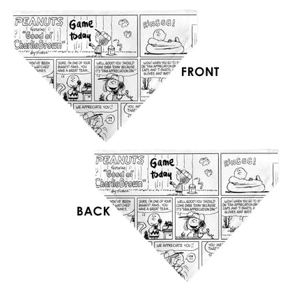Pet Bandana - PEANUTS Good Ol Charlie Brown Comic Scene Blocks White/Black Pet Bandanas