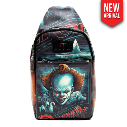 Warner Bros. Horror Movies Vegan Leather Crossbody Sling Bag It Chapter Two Pennywise Derry Circus Pose 7’’ x 14’’