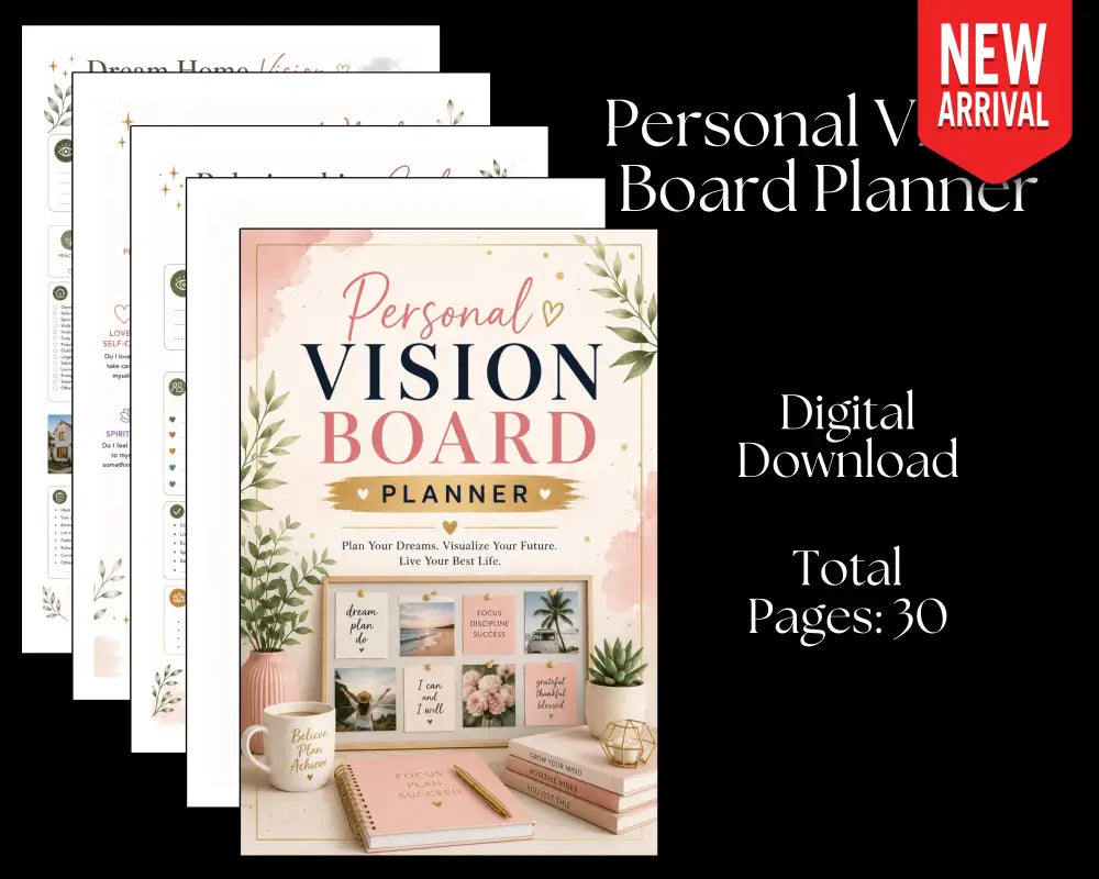 Personal Vision Board Planner - Digital Download