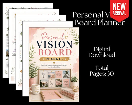 Personal Vision Board Planner - Digital Download