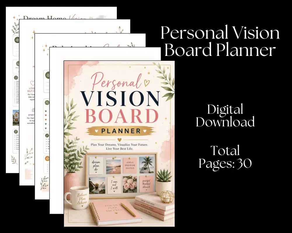 Personal Vision Board Planner - Digital Download