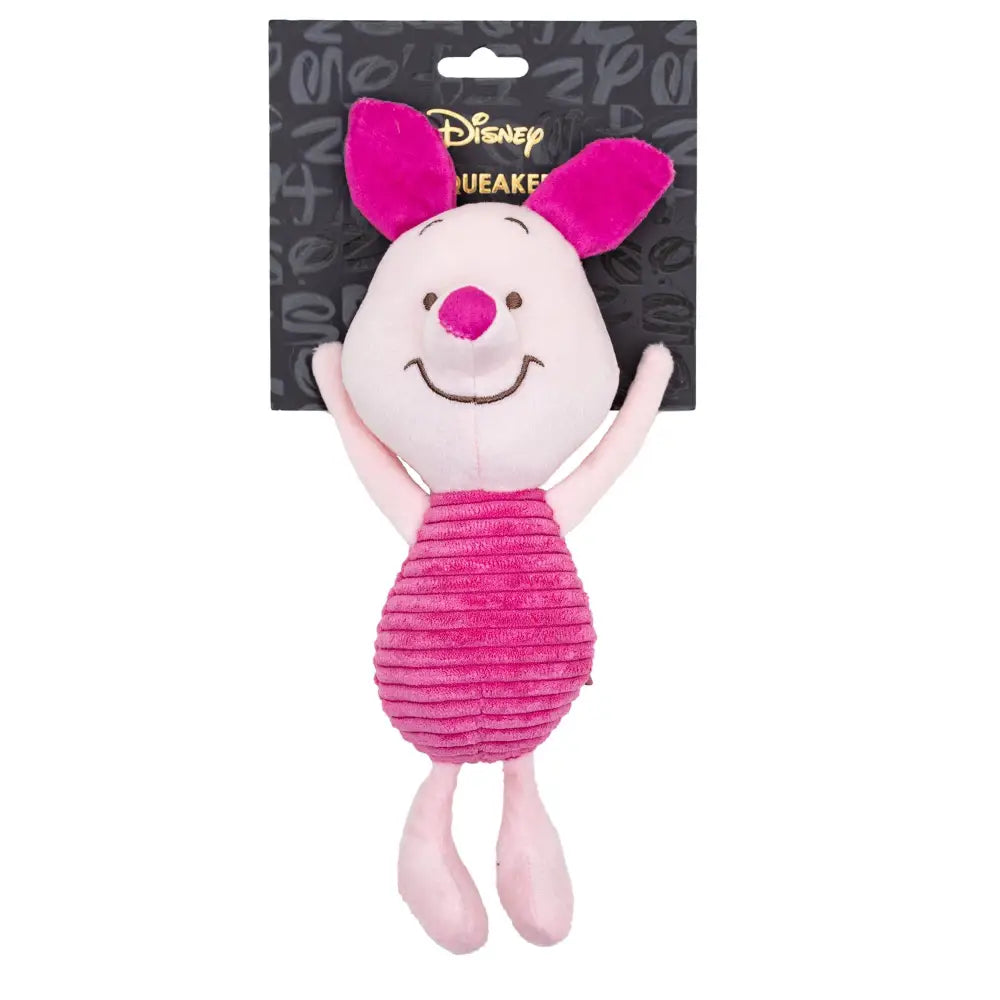 Dog Toy Squeaker Plush - Winnie the Pooh Piglet Arms Up Sitting Pose Dog Toy Squeaky Plush