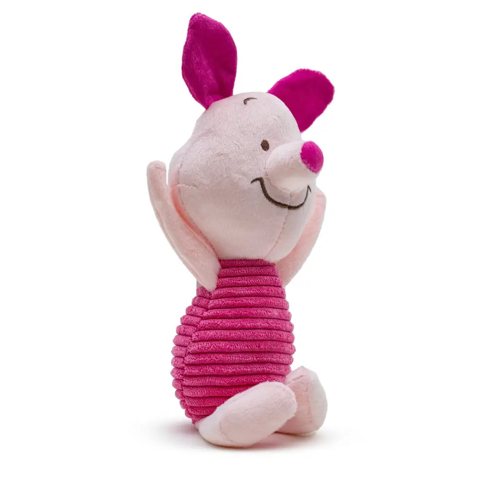 Dog Toy Squeaker Plush - Winnie the Pooh Piglet Arms Up Sitting Pose Dog Toy Squeaky Plush