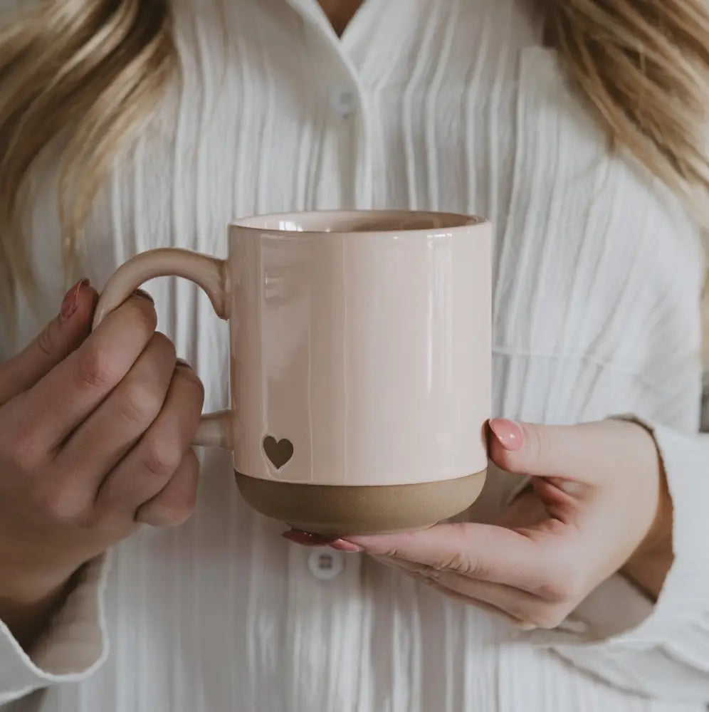 Pink Heart 14 oz Stoneware Coffee Mug Coffee Mugs