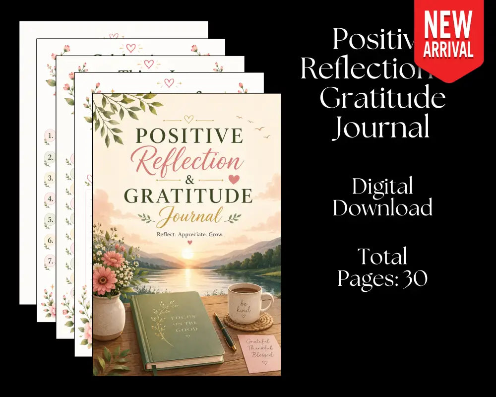 Positive Reflection & Gratitude Journal - Digital Download