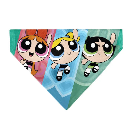 Pet Bandana - The Powerpuff Girls Flight Pose Pinks/Blues/Greens Pet Bandanas