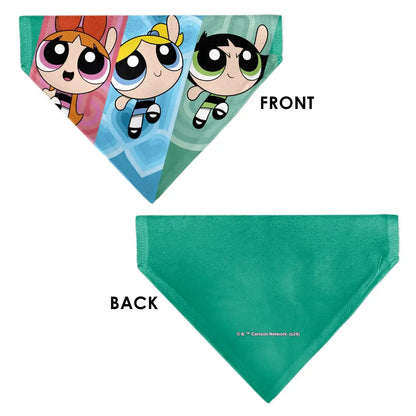 Pet Bandana - The Powerpuff Girls Flight Pose Pinks/Blues/Greens Pet Bandanas