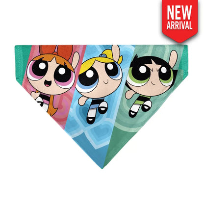 Pet Bandana - The Powerpuff Girls Flight Pose Pinks/Blues/Greens Pet Bandanas