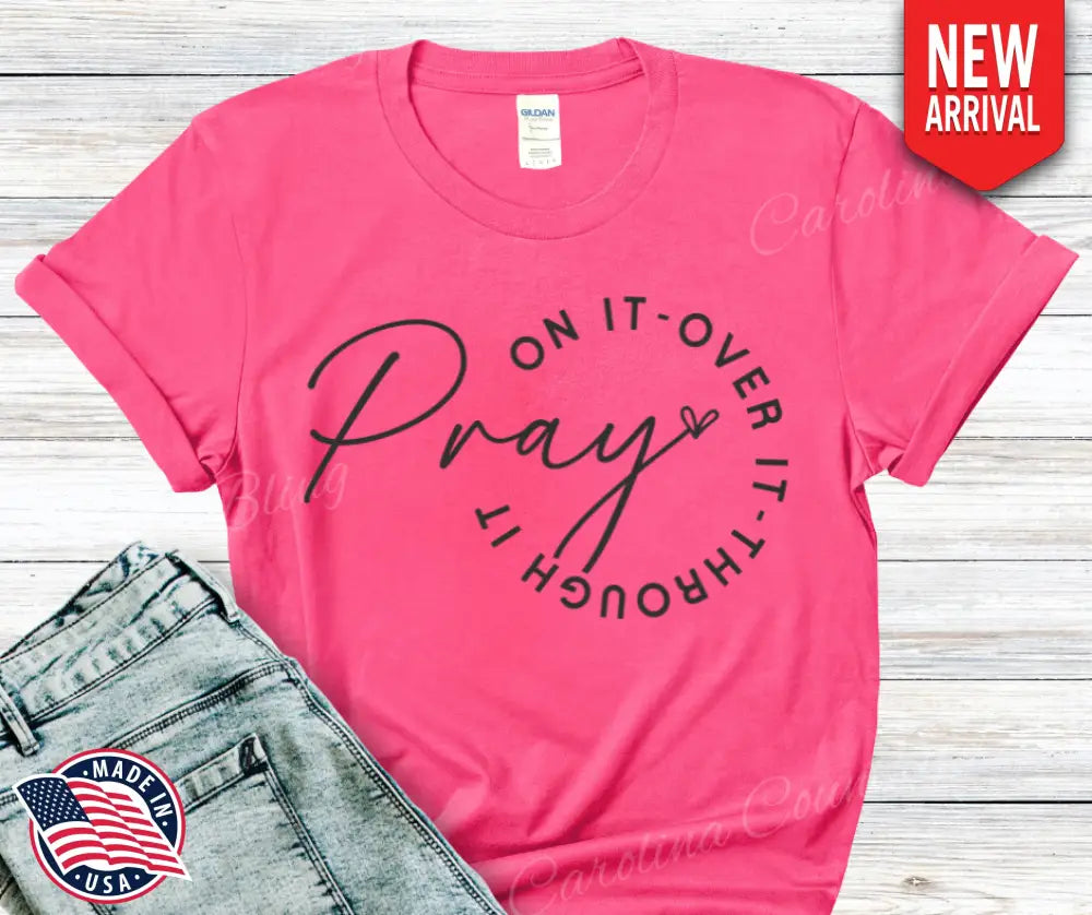 Pray On It – Multi Small / Pink Shirt
