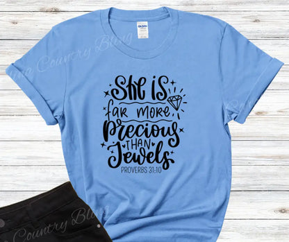 Precious Than Jewels – Multi Small / Blue Shirt