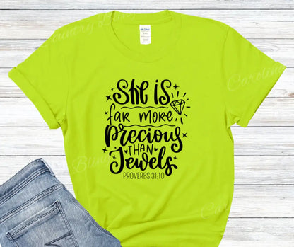 Precious Than Jewels – Multi Small / Green Shirt