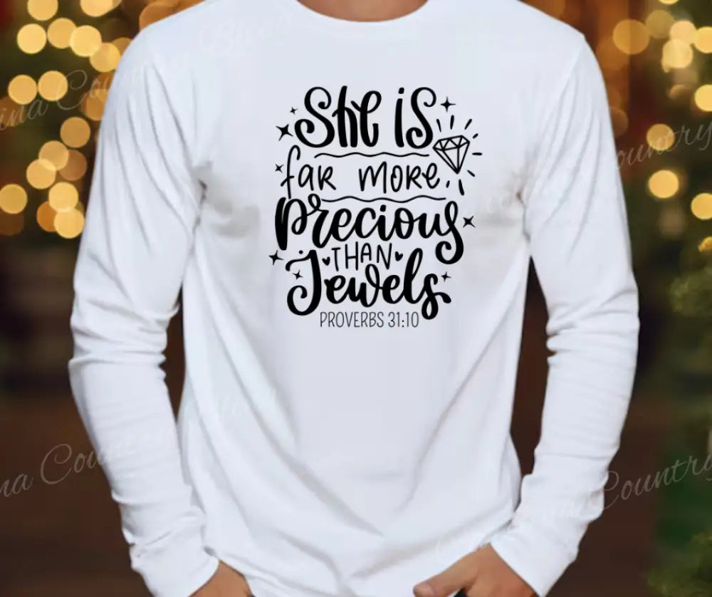 Precious Than Jewels – Multi Small / White Long Sleeve Shirt