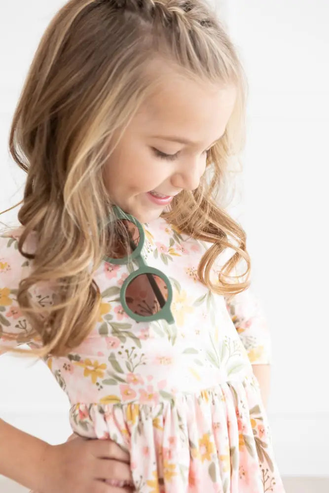 Pretty Peachy 3/4 Sleeve Pocket Twirl Dress - Twirl Pocket Dress 3/4