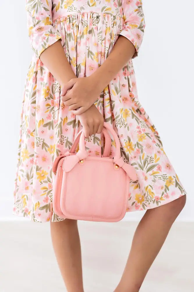 Pretty Peachy 3/4 Sleeve Pocket Twirl Dress - Twirl Pocket Dress 3/4