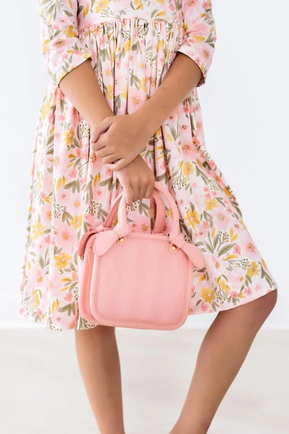 Pretty Peachy 3/4 Sleeve Pocket Twirl Dress - Twirl Pocket Dress 3/4