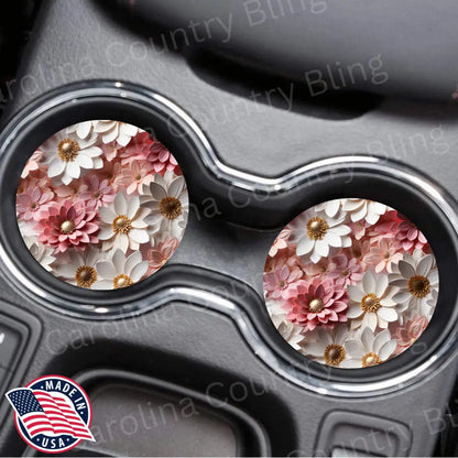 Pretty Petals Pink Car Coaster