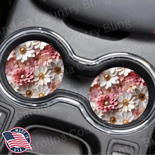 Pretty Petals Pink Car Coaster