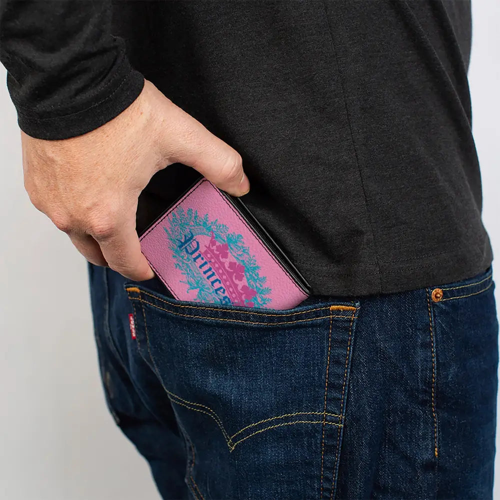 Bi-Fold Wallet - Crown Princess Oval Pink Turquoise Bi-Fold Wallets