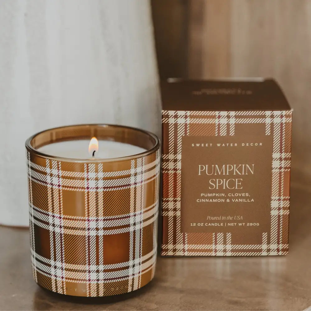 Pumpkin Spice Soy Candle - Boxed Tinted Glass Jar - 12 oz - Candles