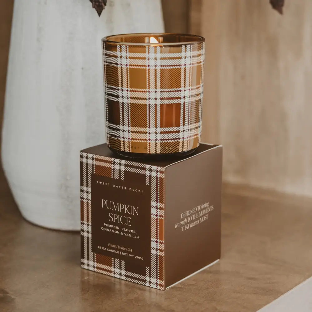Pumpkin Spice Soy Candle - Boxed Tinted Glass Jar - 12 oz - Candles