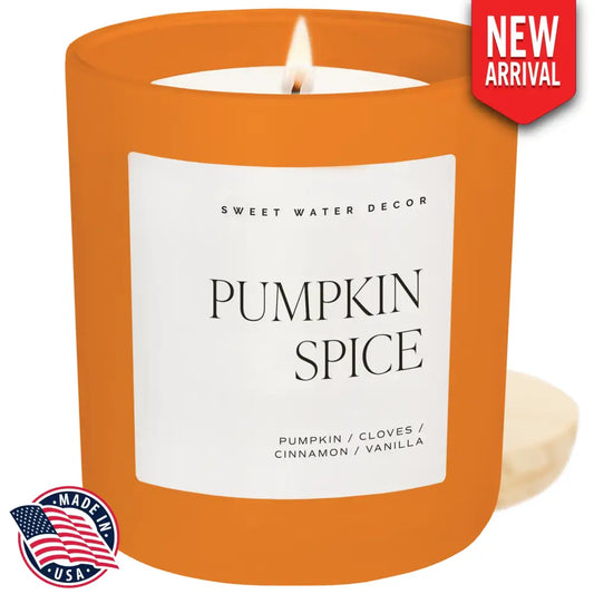 Pumpkin Spice Soy Candle - Orange Matte Jar - 15 oz - Candles