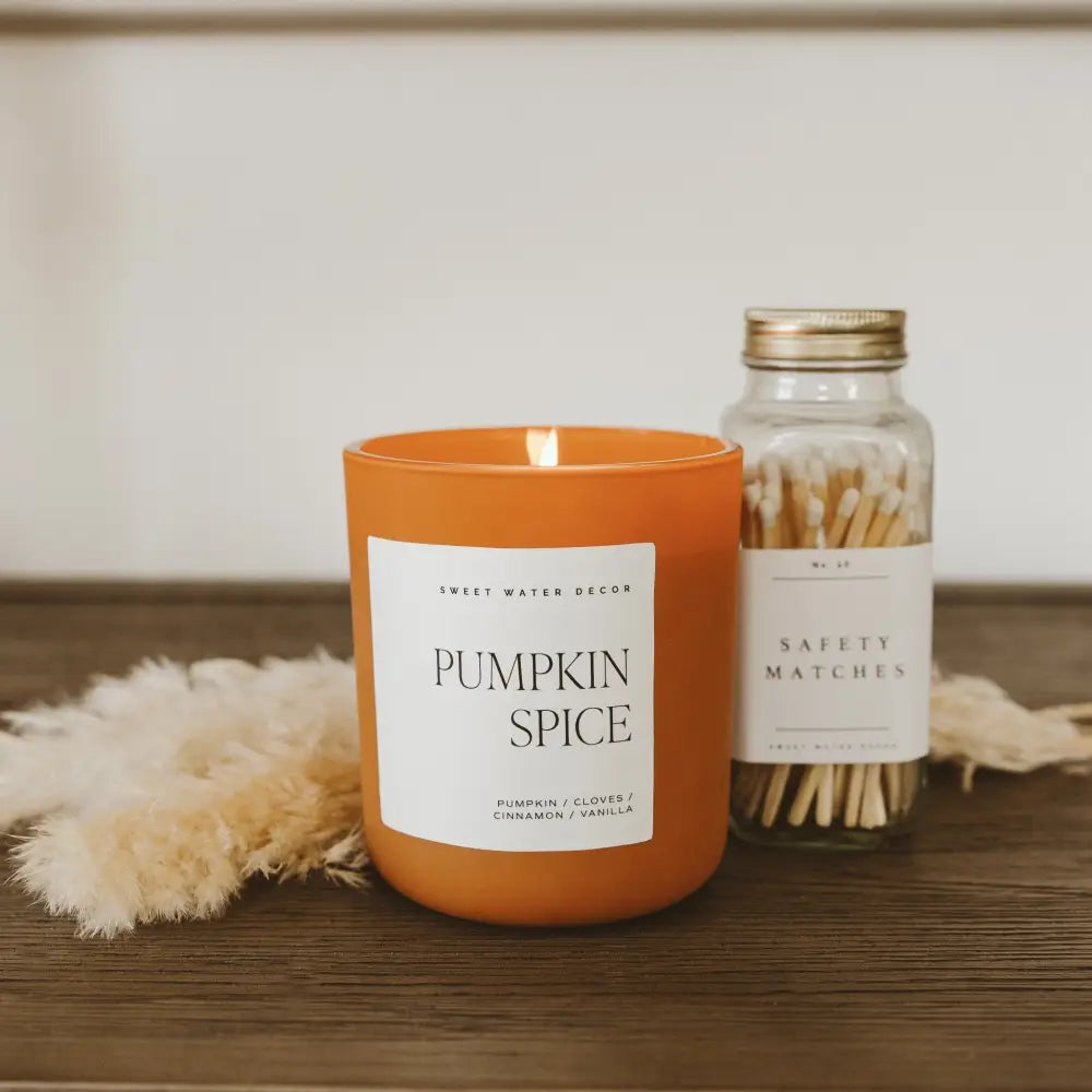 Pumpkin Spice Soy Candle - Orange Matte Jar - 15 oz - Candles