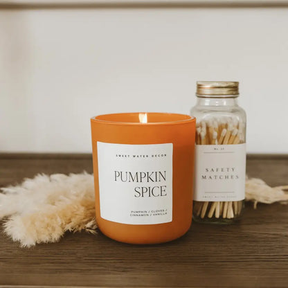 Pumpkin Spice Soy Candle - Orange Matte Jar - 15 oz - Candles