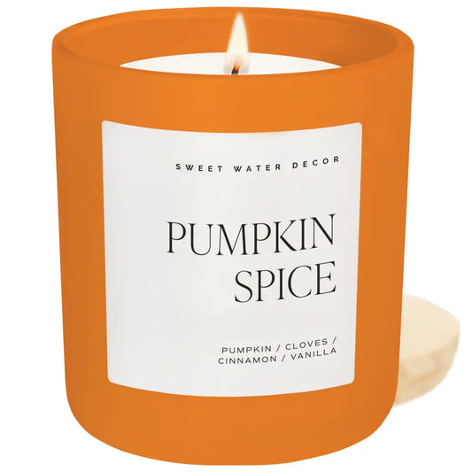 Pumpkin Spice Soy Candle - Orange Matte Jar - 15 oz - Candles