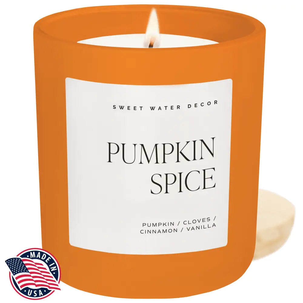 Pumpkin Spice Soy Candle - Orange Matte Jar - 15 oz - Candles