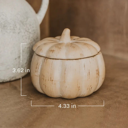 Pumpkin Spice Soy Candle - Ceramic Pumpkin Jar - 8 oz - Candles