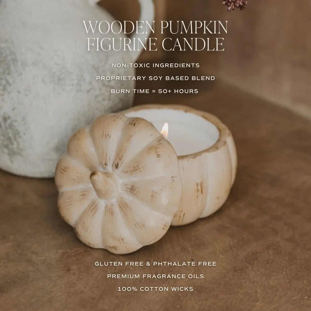 Pumpkin Spice Soy Candle - Ceramic Pumpkin Jar - 8 oz - Candles