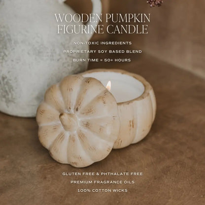 Pumpkin Spice Soy Candle - Ceramic Pumpkin Jar - 8 oz - Candles