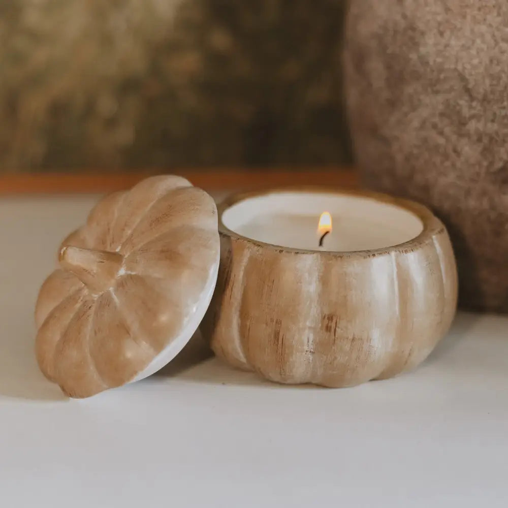 Pumpkin Spice Soy Candle - Ceramic Pumpkin Jar - 8 oz - Candles
