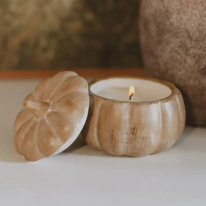 Pumpkin Spice Soy Candle - Ceramic Pumpkin Jar - 8 oz - Candles