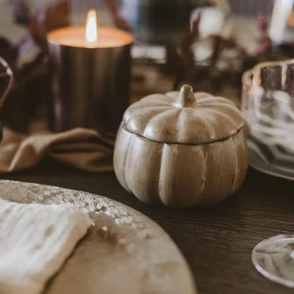 Pumpkin Spice Soy Candle - Ceramic Pumpkin Jar - 8 oz - Candles