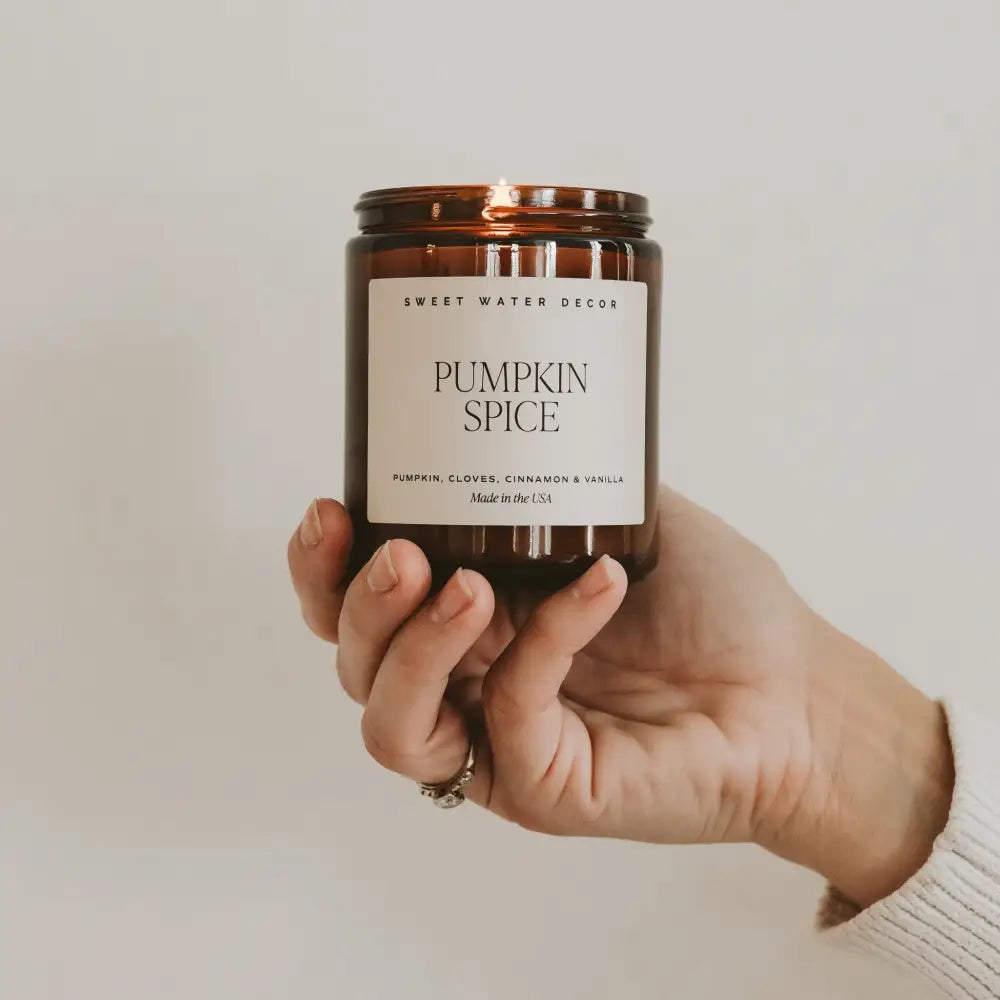 Pumpkin Spice Soy Candle | 9oz. Amber Jar - Candles