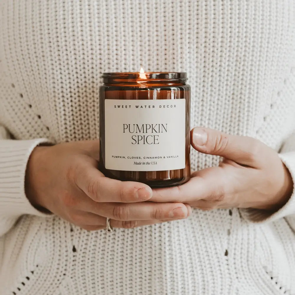 Pumpkin Spice Soy Candle | 9oz. Amber Jar - Candles